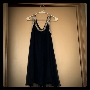 FOLEY pearl and chiffon cocktail dress